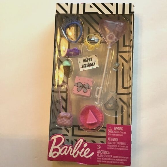 BARBIE BIRTHDAY PARTY ACCESSORIES FASHION PACK 11 PCS - Picture 2 of 6